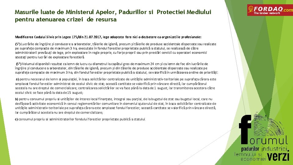 Masurile luate de Ministerul Apelor, Padurillor si Protectiei Mediului pentru atenuarea crizei de resursa