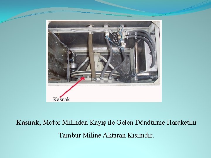 Kasnak, Motor Milinden Kayış ile Gelen Döndürme Hareketini Tambur Miline Aktaran Kısımdır. 