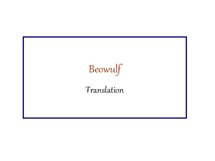 Beowulf Translation 