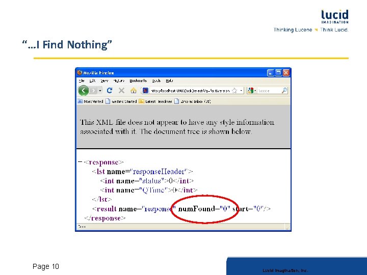 “…I Find Nothing” Lucid Imagination, Inc. Page 10 Lucid Imagination, Inc. 