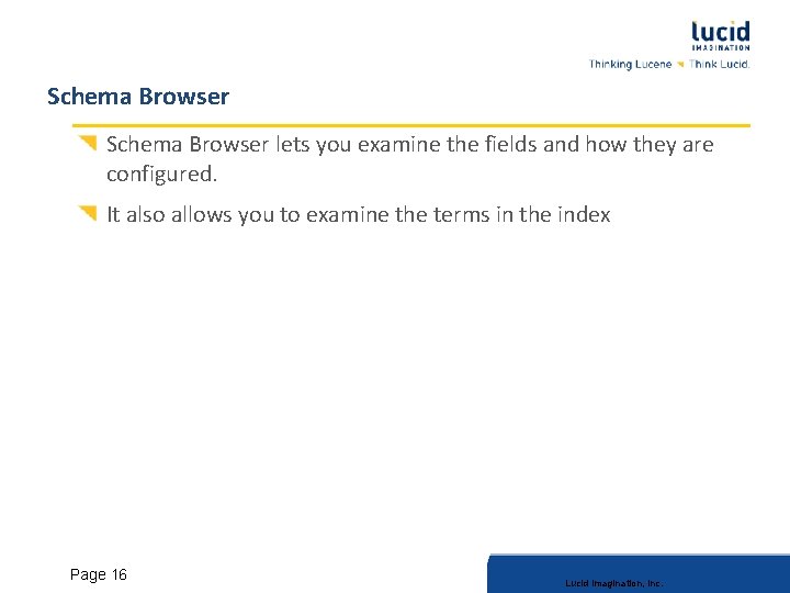 Schema Browser lets you examine the fields and how they are configured. It also
