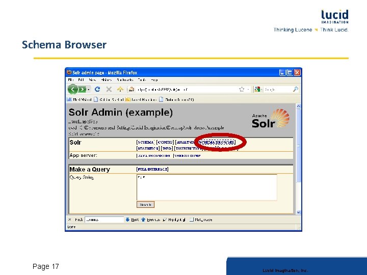 Schema Browser Lucid Imagination, Inc. Page 17 Lucid Imagination, Inc. 