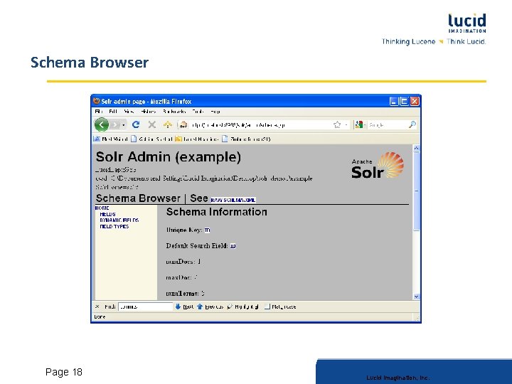 Schema Browser Lucid Imagination, Inc. Page 18 Lucid Imagination, Inc. 