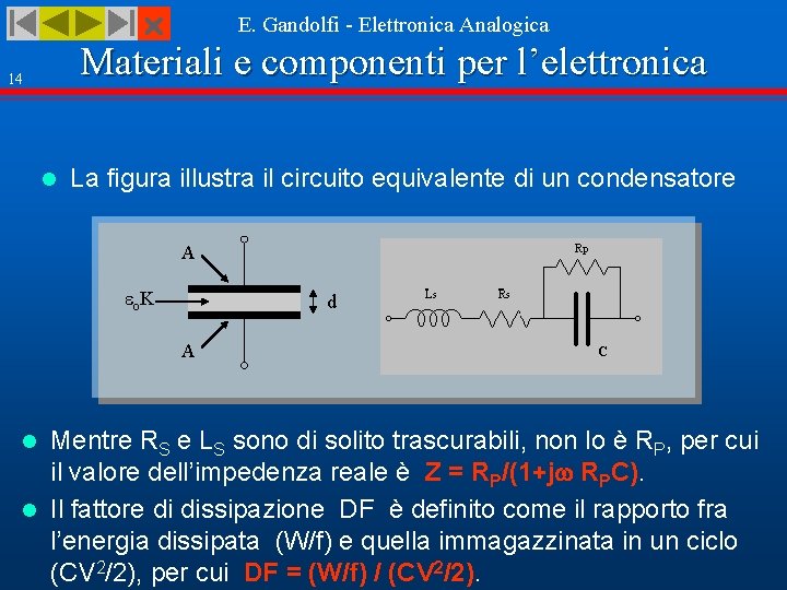 E. Gandolfi - Elettronica Analogica Materiali e componenti per l’elettronica 14 l La figura