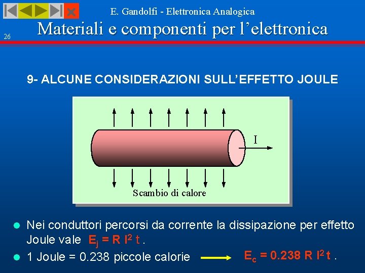  E. Gandolfi - Elettronica Analogica Materiali e componenti per l’elettronica 26 9 -