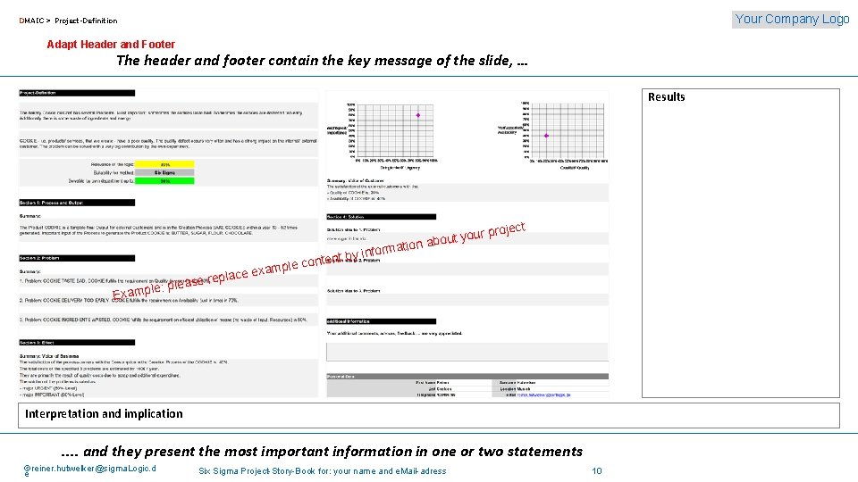 Your Company Logo DMAIC > Project-Definition Adapt Header and Footer The header and footer