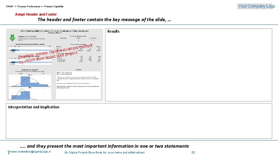 Your Company Logo DMAIC > Process Performance >> Process Capability Adapt Header and Footer