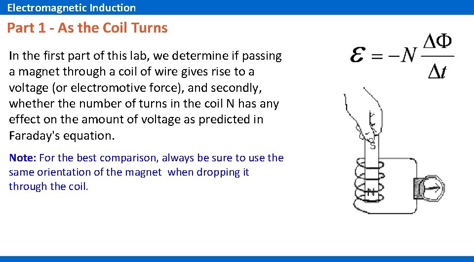 Electromagnetic Induction Part 1 - As the Coil Turns In the first part of