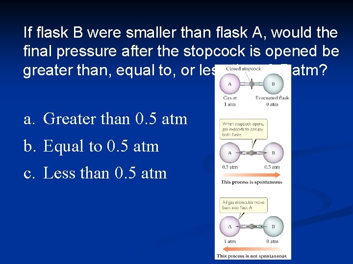 If flask B were smaller than flask A, would the final pressure after the
