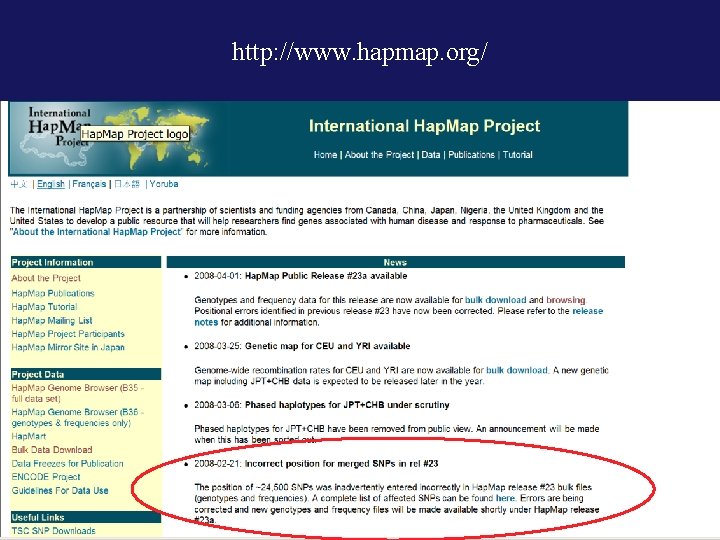 http: //www. hapmap. org/ 