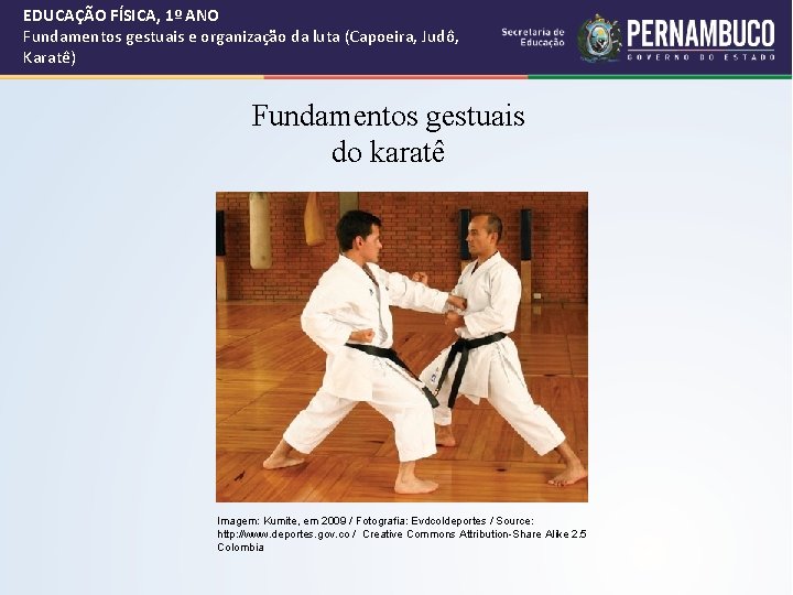 EDUCAÇÃO FÍSICA, 1º ANO Fundamentos gestuais e organização da luta (Capoeira, Judô, Karatê) Fundamentos