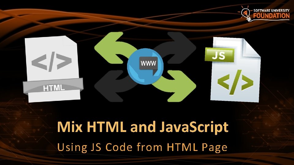 Mix HTML and Java. Script Using JS Code from HTML Page 