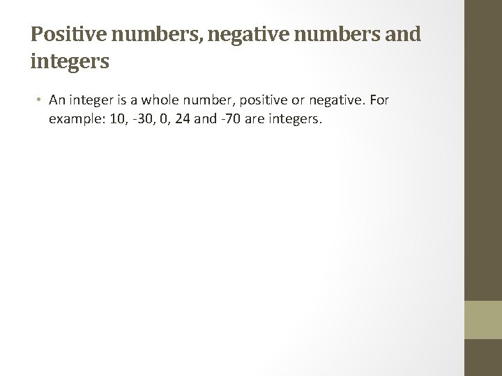 Positive Numbers Example In Math Image FBE 05 Mathematics and Statistics Lecture 1 Numbers