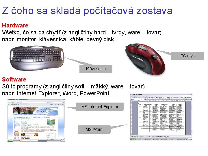 Z čoho sa skladá počítačová zostava Hardware Všetko, čo sa dá chytiť (z angličtiny