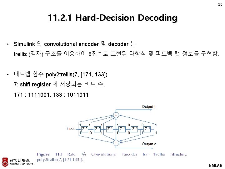 20 11. 2. 1 Hard-Decision Decoding • Simulink 의 convolutional encoder 및 decoder 는 20 11. 2. 1 Hard-Decision Decoding • Simulink 의 convolutional encoder 및 decoder 는