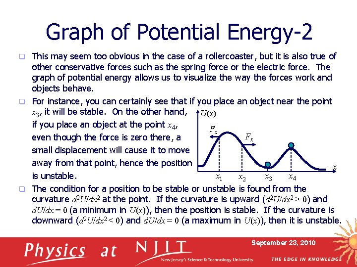 Graph of Potential Energy-2 This may seem too obvious in the case of a