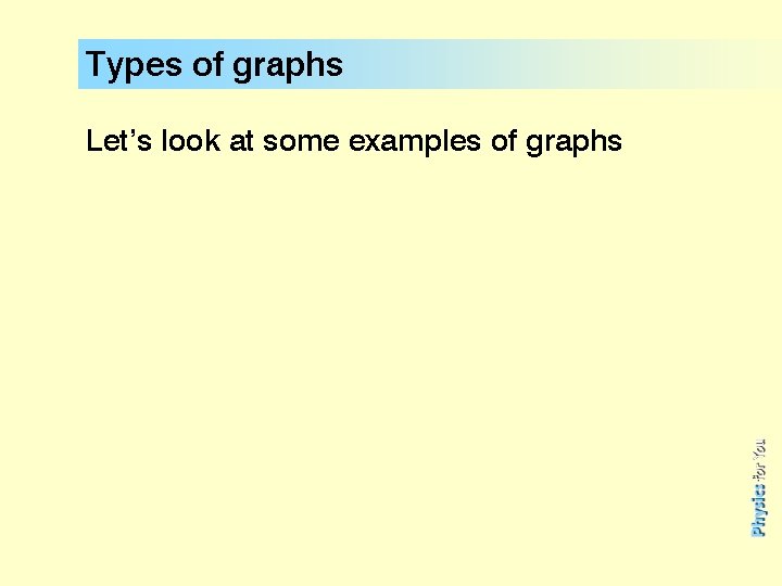 Types of graphs Let’s look at some examples of graphs 