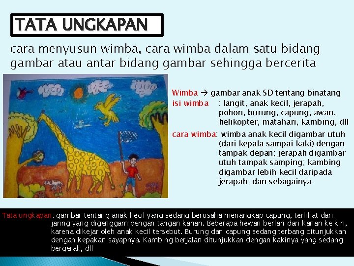 TATA UNGKAPAN cara menyusun wimba, cara wimba dalam satu bidang gambar atau antar bidang