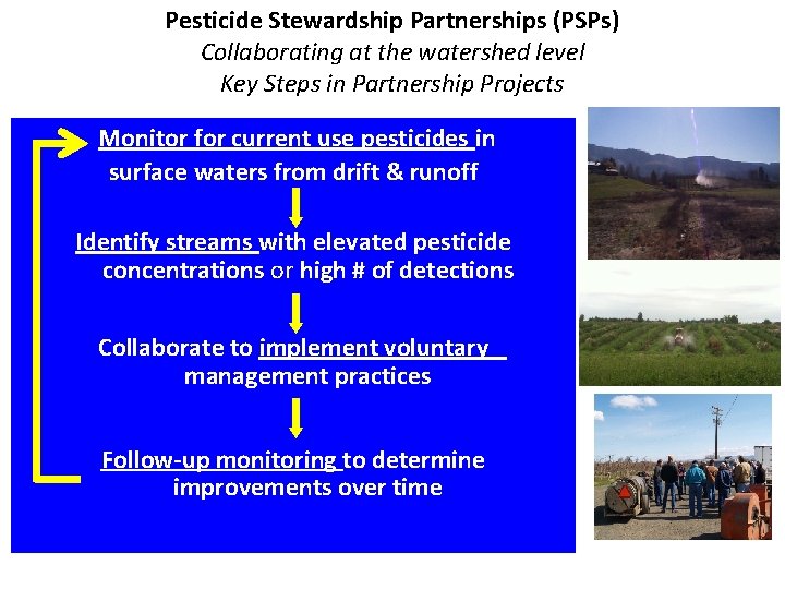 Pesticide Stewardship Partnerships (PSPs) Collaborating at the watershed level Key Steps in Partnership Projects