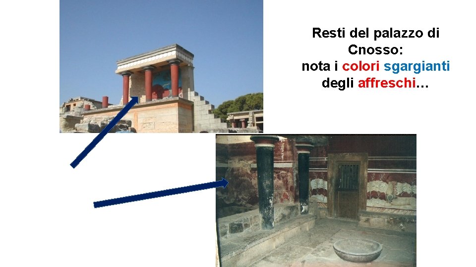 Sezione di corridoio con Resti del palazzo di affresco di toro Cnosso: nota i