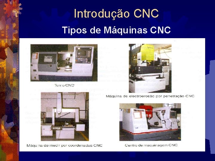 Introdução CNC Tipos de Máquinas CNC 