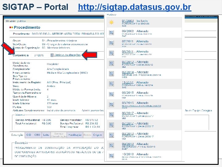 SIGTAP – Portal http: //sigtap. datasus. gov. br 