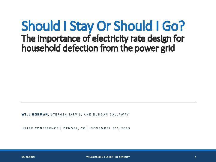 Should I Stay Or Should I Go? The importance of electricity rate design for