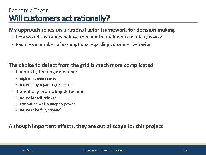 Economic Theory Will customers act rationally? My approach relies on a rational actor framework