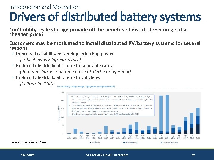 Introduction and Motivation Drivers of distributed battery systems Can’t utility-scale storage provide all the