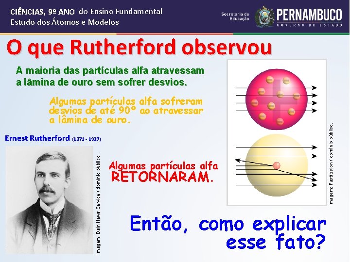 CIÊNCIAS, 9º ANO do Ensino Fundamental Estudo dos Átomos e Modelos O que Rutherford