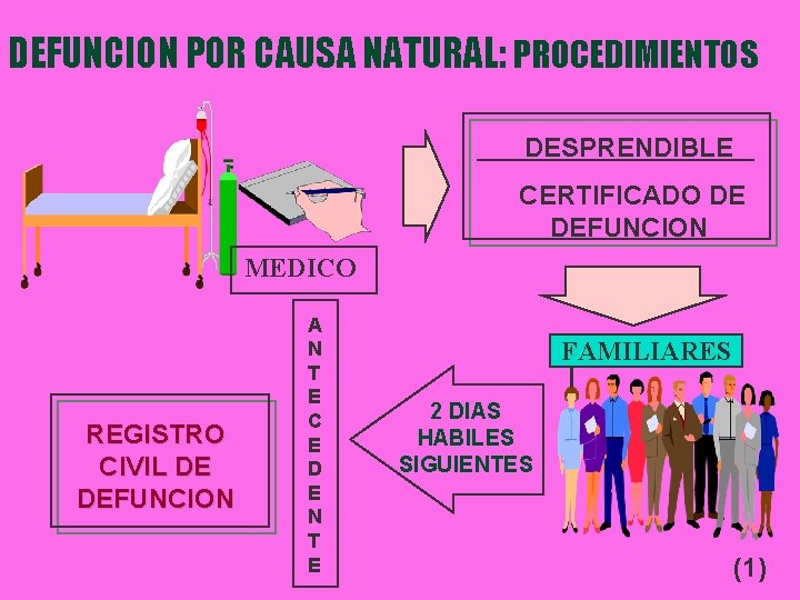 DEFUNCION POR CAUSA NATURAL: PROCEDIMIENTOS DESPRENDIBLE CERTIFICADO DE DEFUNCION MEDICO REGISTRO CIVIL DE DEFUNCION