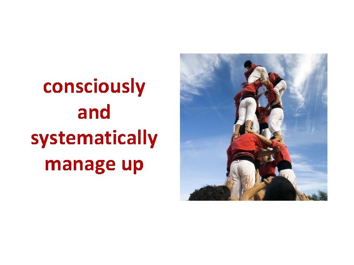 consciously and systematically manage up 