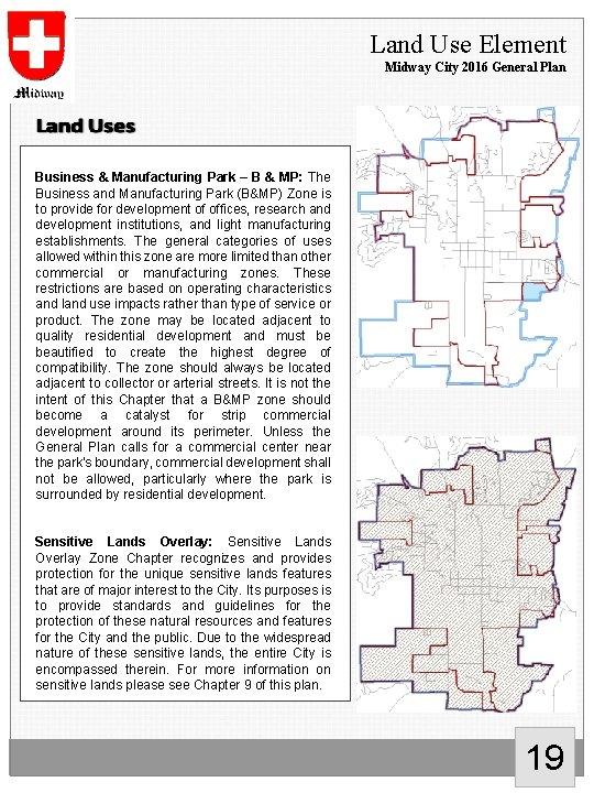 Land Use Element Midway City 2016 General Plan Business & Manufacturing Park – B