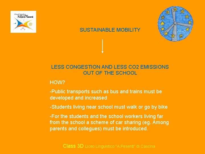 SUSTAINABLE MOBILITY LESS CONGESTION AND LESS CO 2 EMISSIONS OUT OF THE SCHOOL HOW?