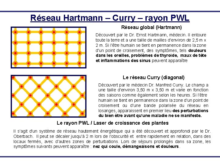Réseau Hartmann – Curry – rayon PWL Réseau global (Hartmann) Découvert par le Dr.
