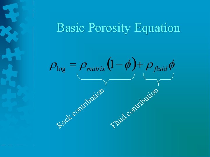 Basic Porosity Equation t n o c k c o R n o i