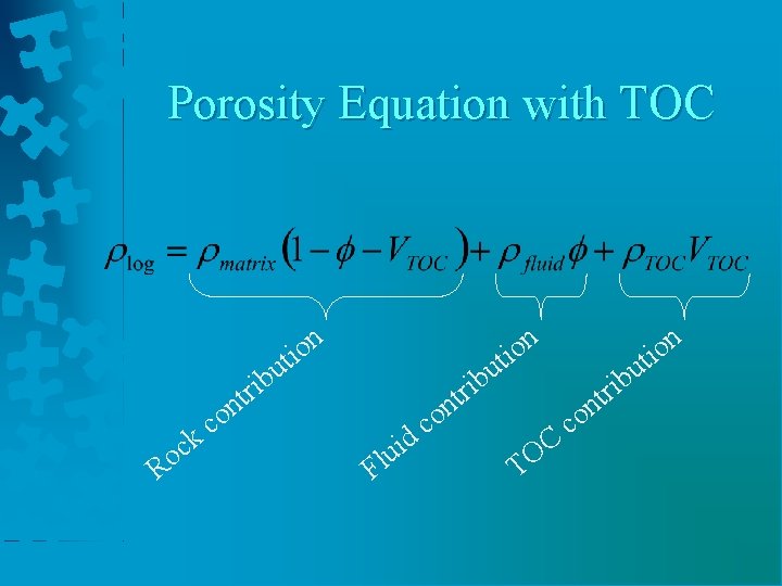 Porosity Equation with TOC R o c k c o b i r nt