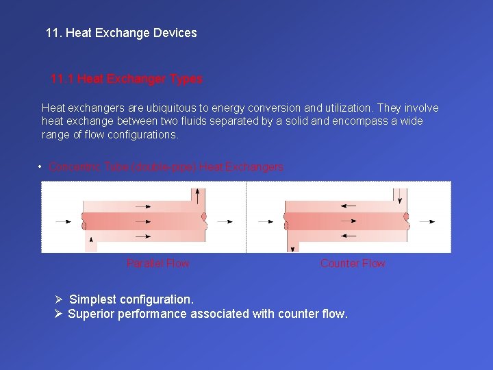 11. Heat Exchange Devices 11. 1 Heat Exchanger Types Heat exchangers are ubiquitous to