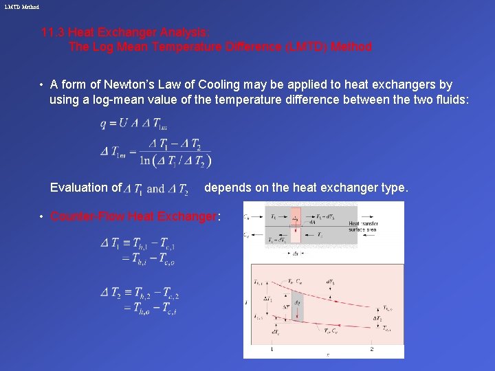 LMTD Method 11. 3 Heat Exchanger Analysis: The Log Mean Temperature Difference (LMTD) Method