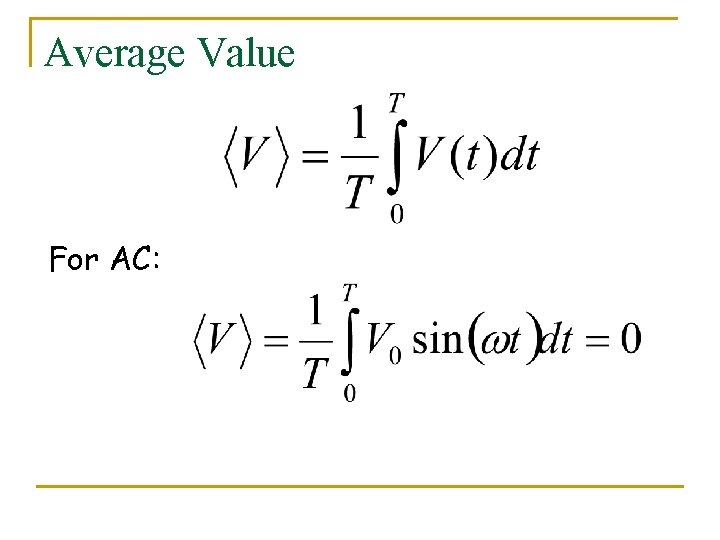 Average Value For AC: 