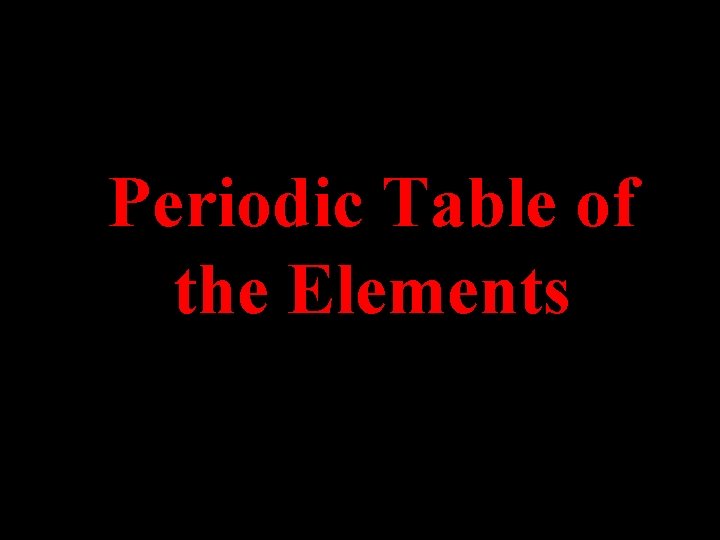 Periodic Table of the Elements 