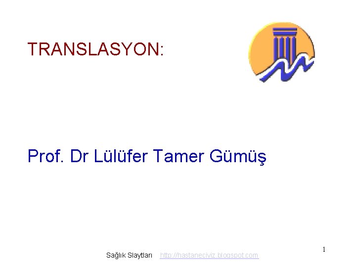 TRANSLASYON: Prof. Dr Lülüfer Tamer Gümüş Sağlık Slaytları http: //hastaneciyiz. blogspot. com 1 