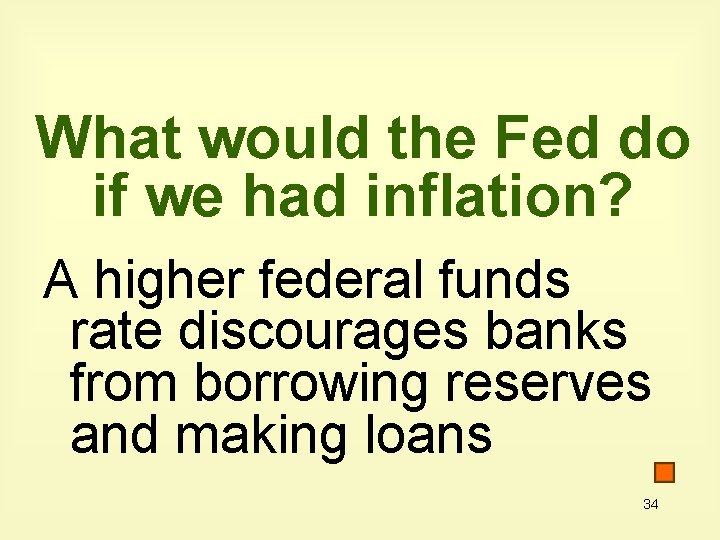 What would the Fed do if we had inflation? A higher federal funds rate