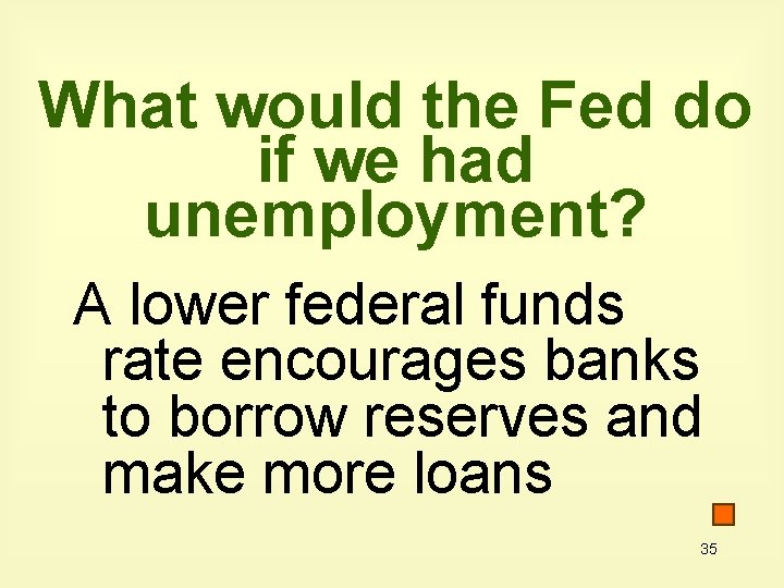 What would the Fed do if we had unemployment? A lower federal funds rate