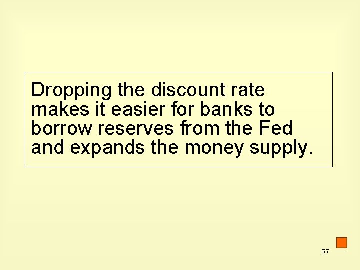 Dropping the discount rate makes it easier for banks to borrow reserves from the
