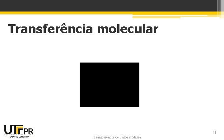 Transferência molecular Transferência de Calor e Massa 11 