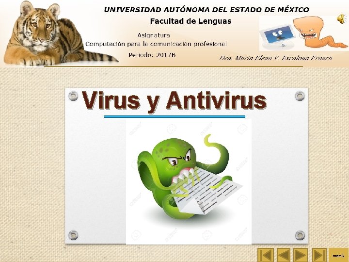 Virus y Antivirus menú 