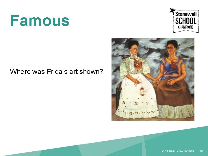 Famous Where was Frida’s art shown? 18 LGBT History Month 2018 18 LGBT History