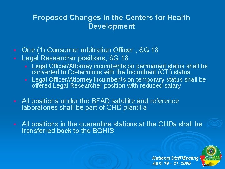 Proposed Changes in the Centers for Health Development § § One (1) Consumer arbitration