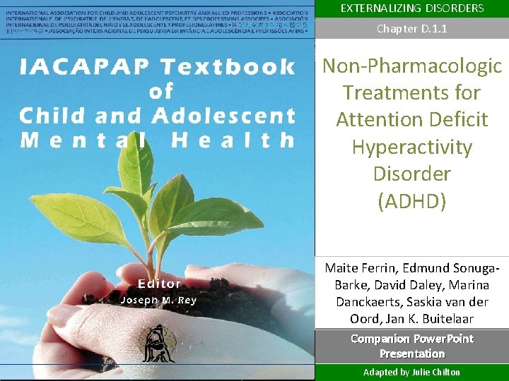 EXTERNALIZING DISORDERS Chapter D. 1. 1 Non-Pharmacologic Treatments for Attention Deficit Hyperactivity Disorder (ADHD)